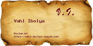 Vahl Ibolya névjegykártya
