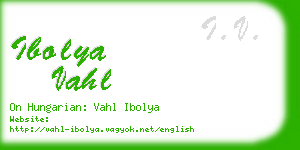 ibolya vahl business card